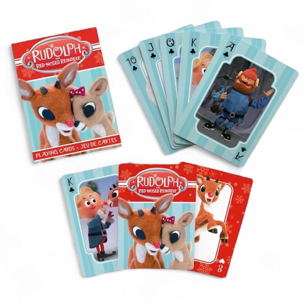Rudolph The Red-Nosed Reindeer Christmas Retro Playing Cards - NWT - Picture 2 of 5